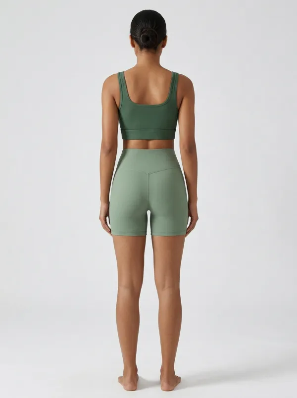 Women's Ribbed Tank-Top Tank Tank and Shorts Active Set