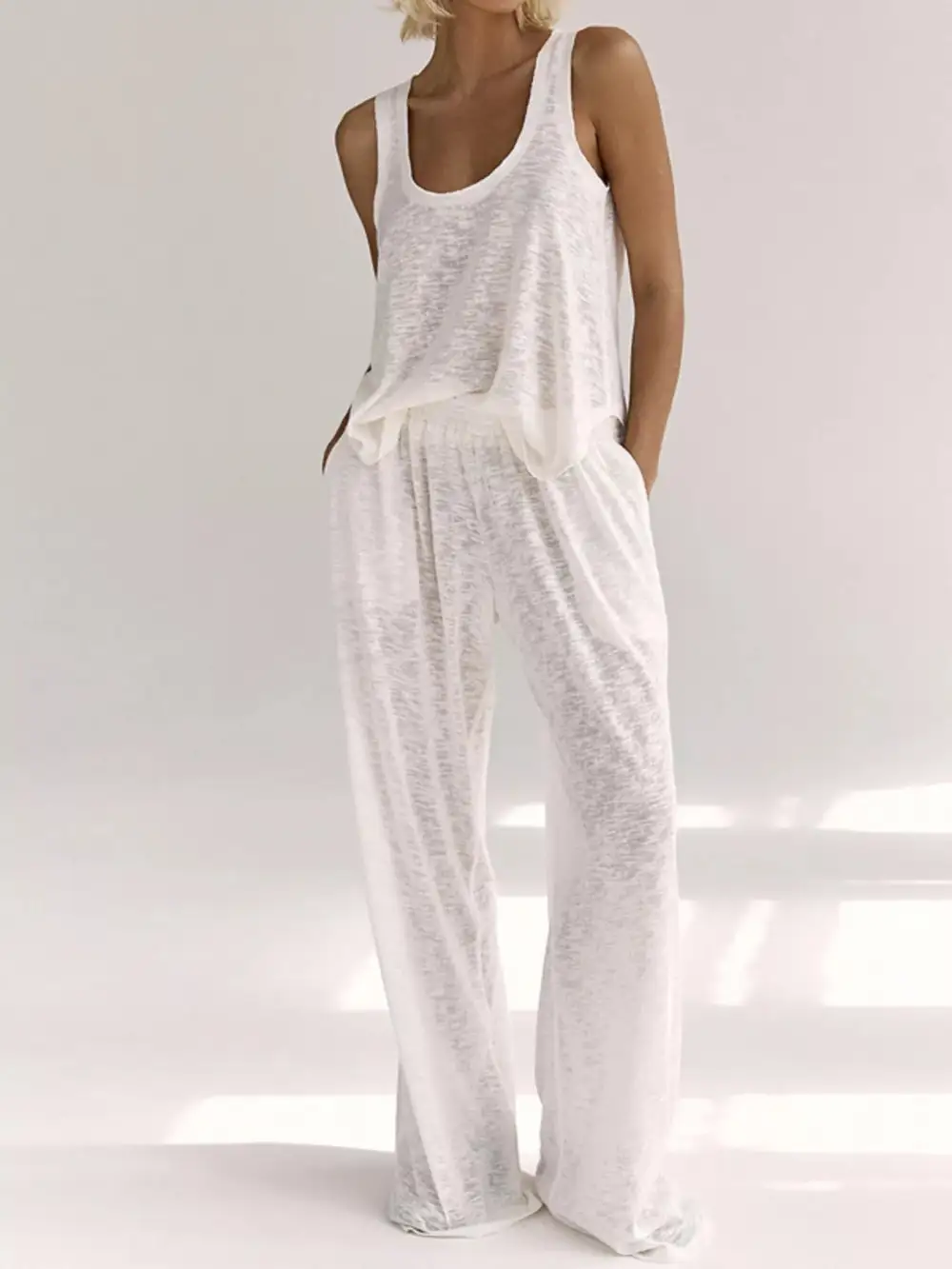 Wide Strap Tank and Pants Lounge Set