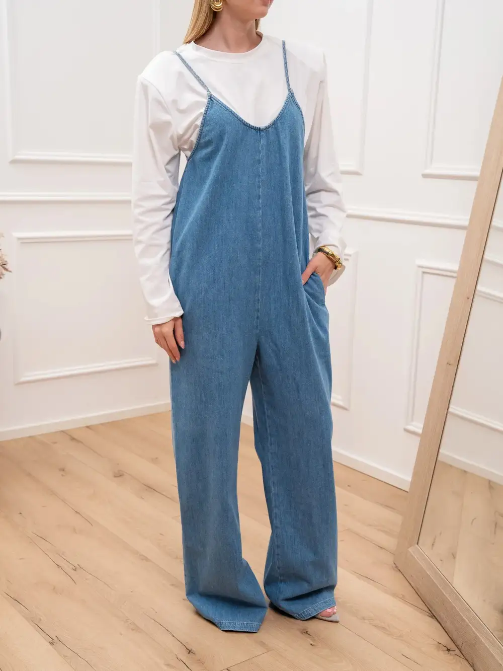 Sundial V Neck Strappy Jumpsuit