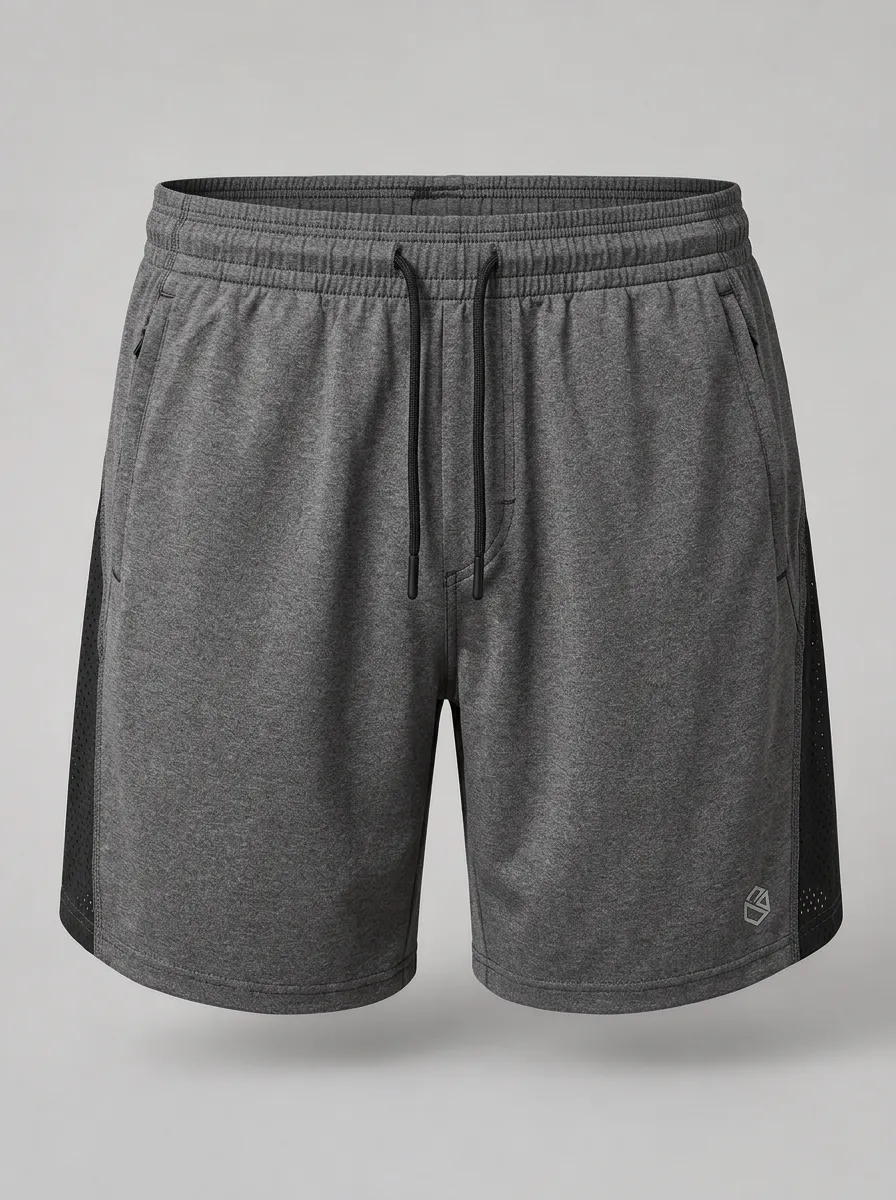 Men's Athletic Gym Mesh-Panelled Breathable Printed Shorts
