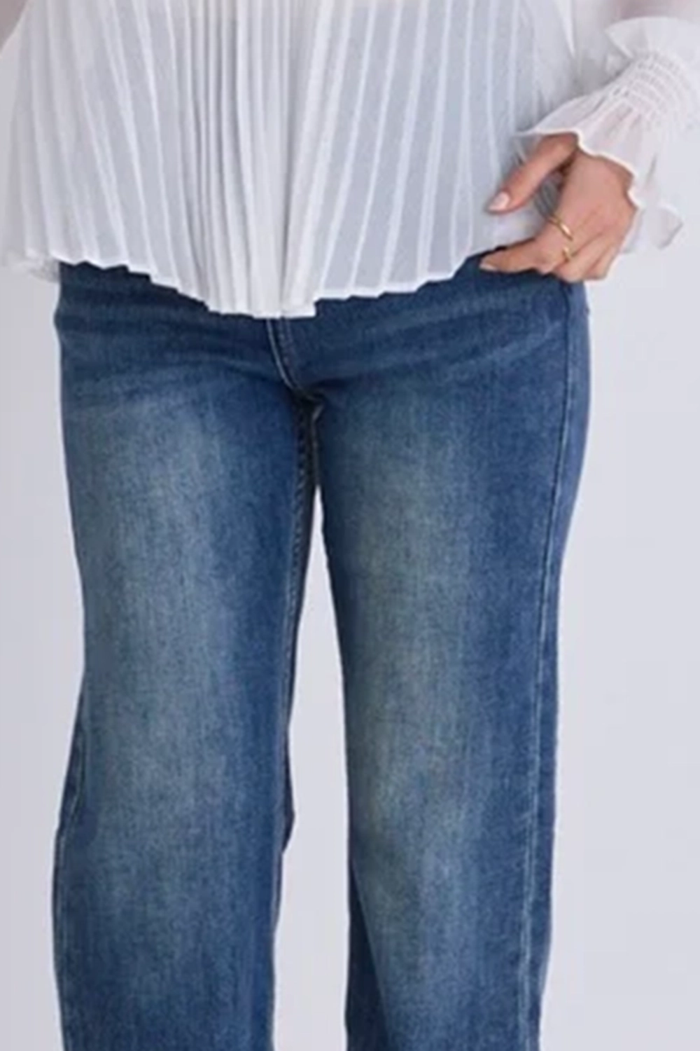 White Sheer Top Paired Jeans