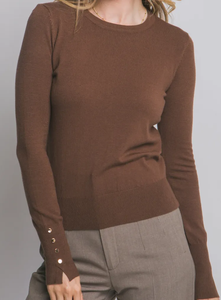 Lightwieght Detailed Cuff Sweater