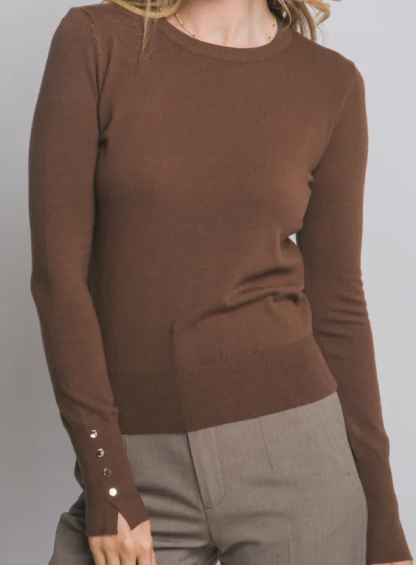Lightwieght Detailed Cuff Sweater