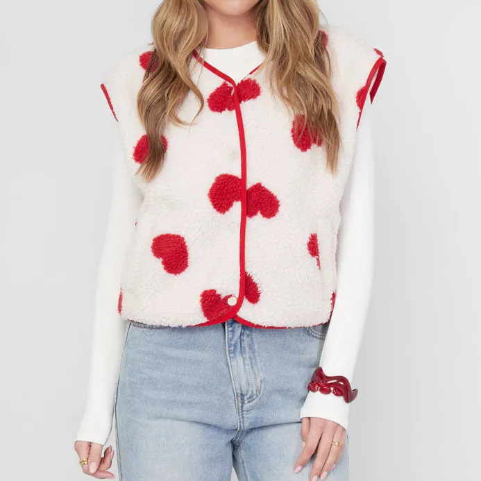 Heart Pattern Sleeveless Vest
