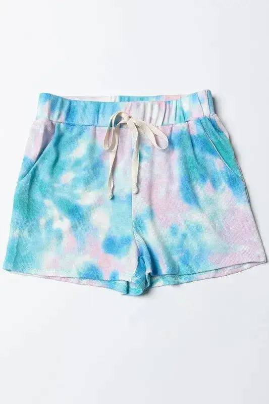Tie Dye Print Casual Shorts with Twill