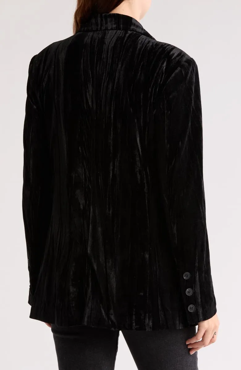 Velvet One-Button Blazer