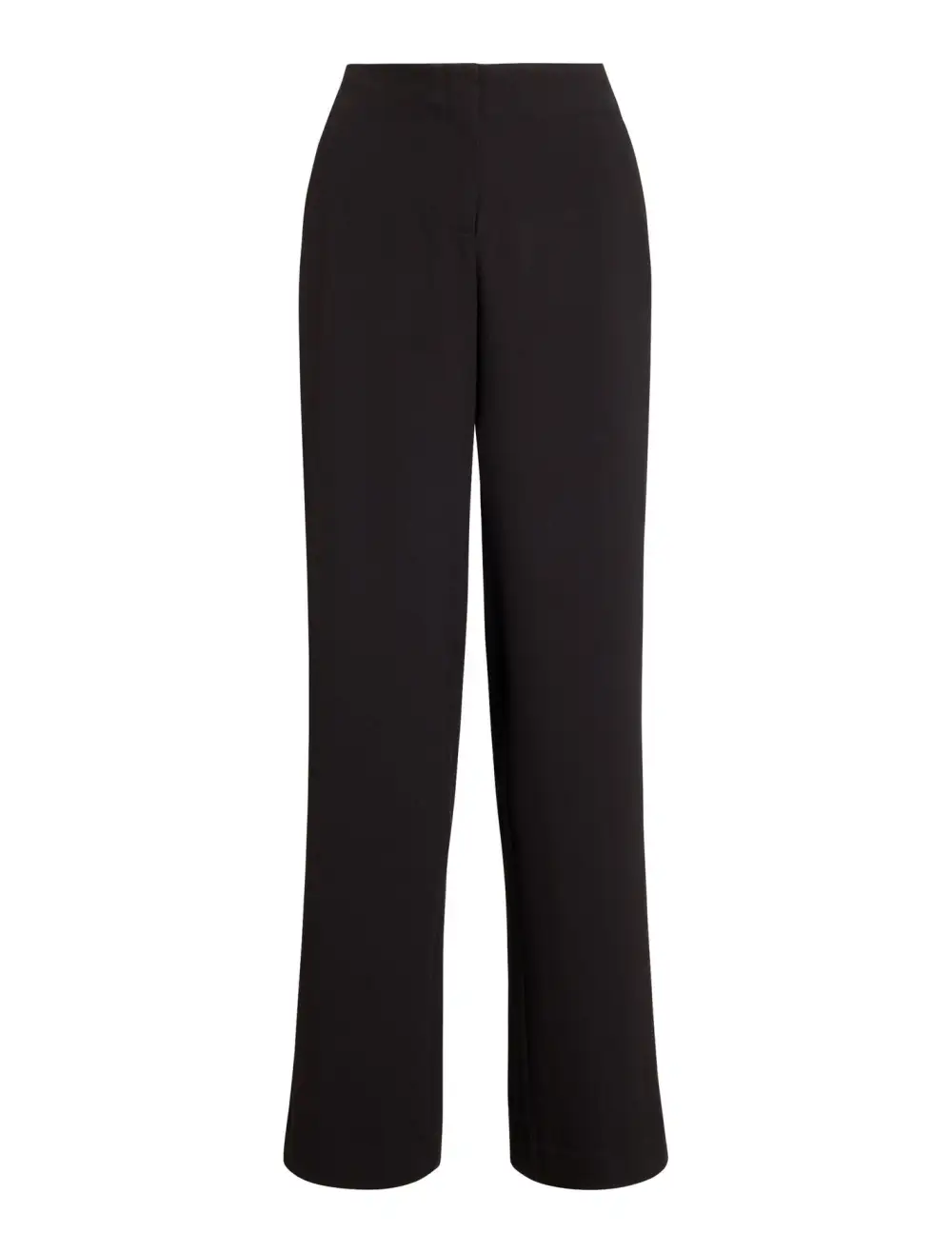 Black Mid Rise Straight Leg Pants
