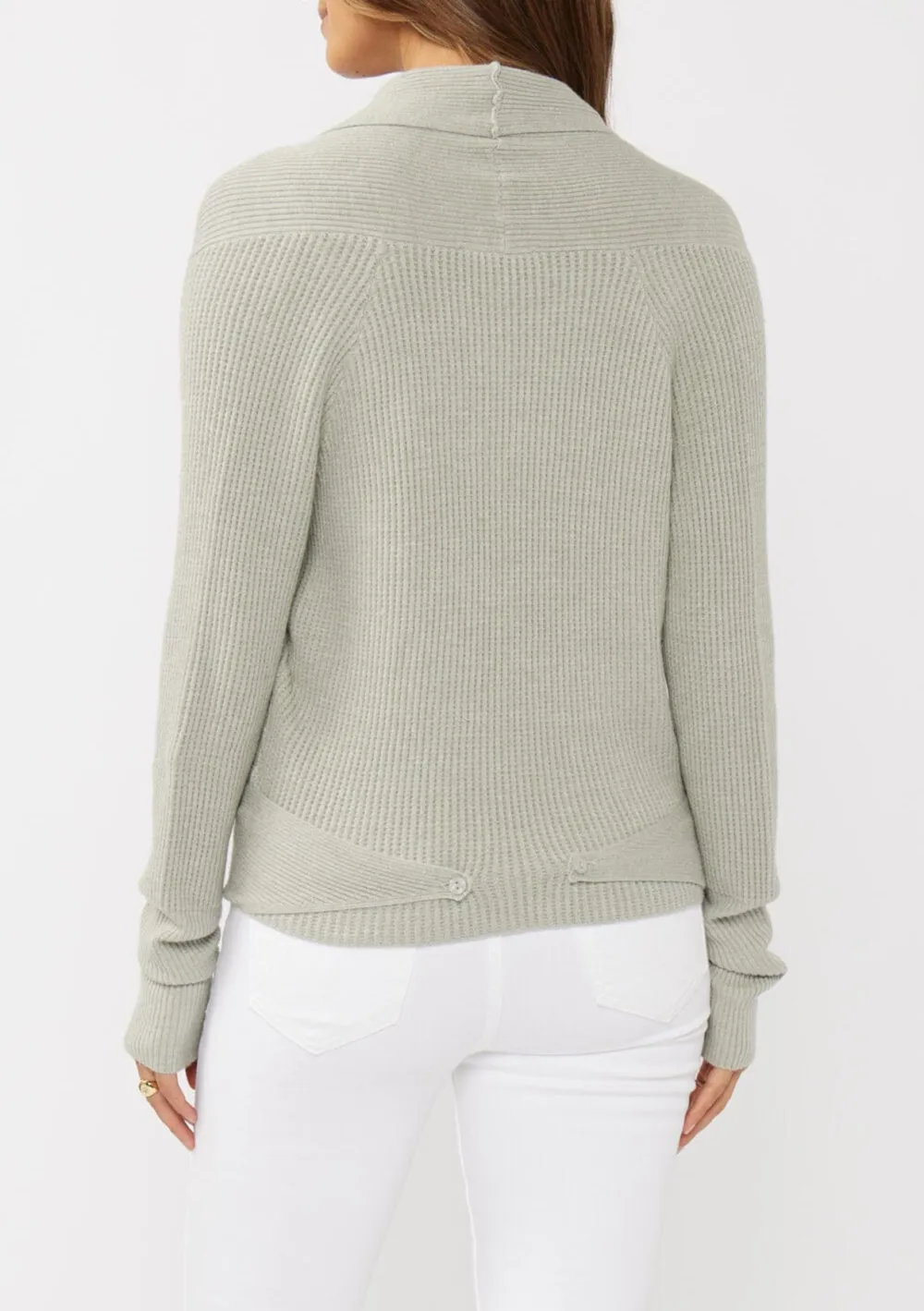 Ribbed Tie Front Long Sleeve Cardigan