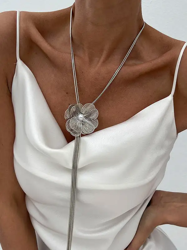 Floral Tassel Necklace