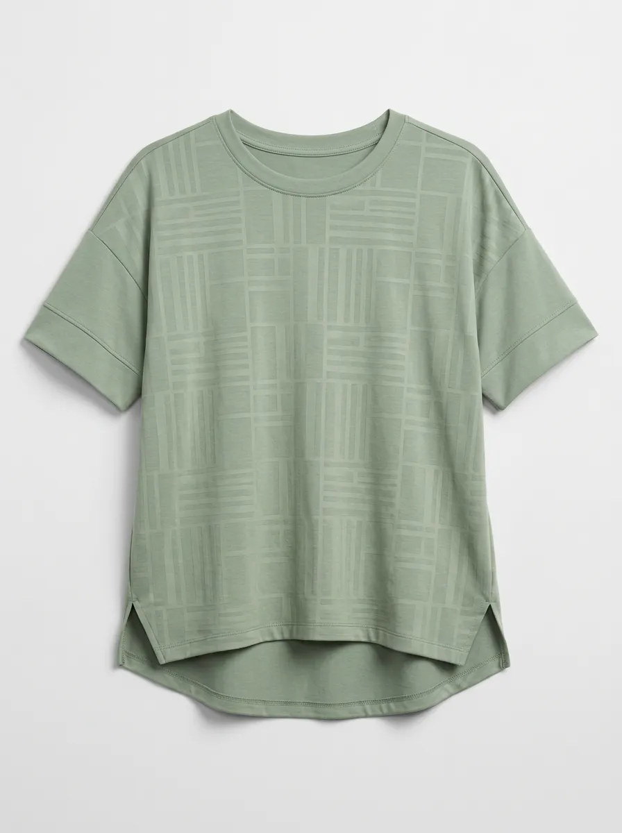 Women's Studio Athletic Geometric Pattern Printed T-shirt