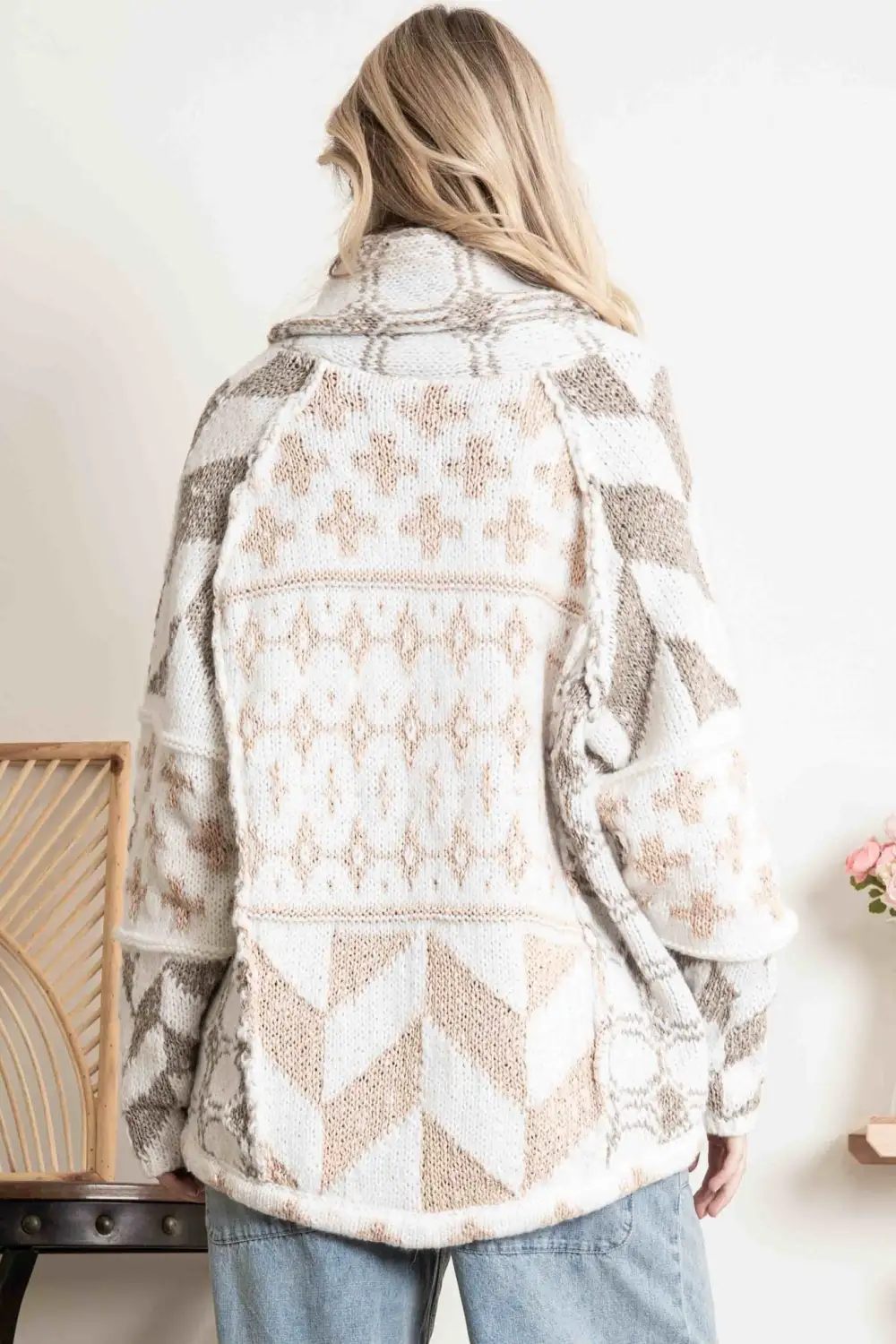 Chunky Knit Ribbed Button Front Cardigan