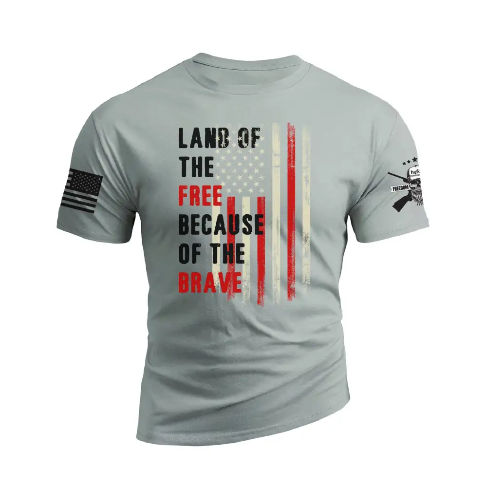 LAND OF THE FREE BECAUSE OF THE BRAVE GRAPHIC TEE