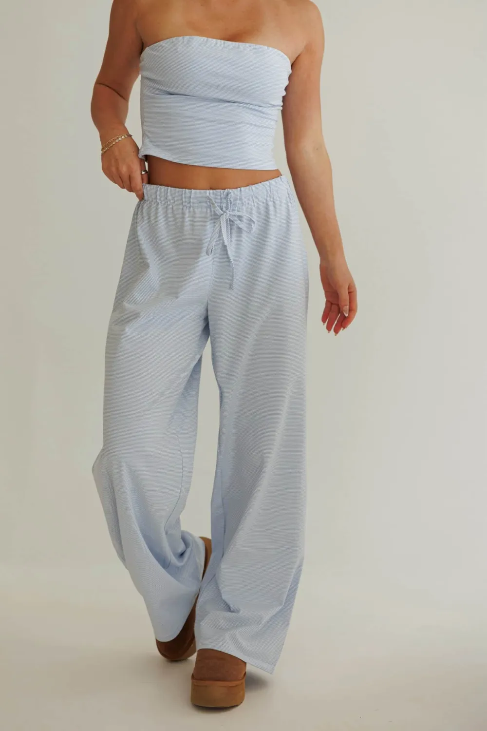 Low-Rise Lounge Striped Pants