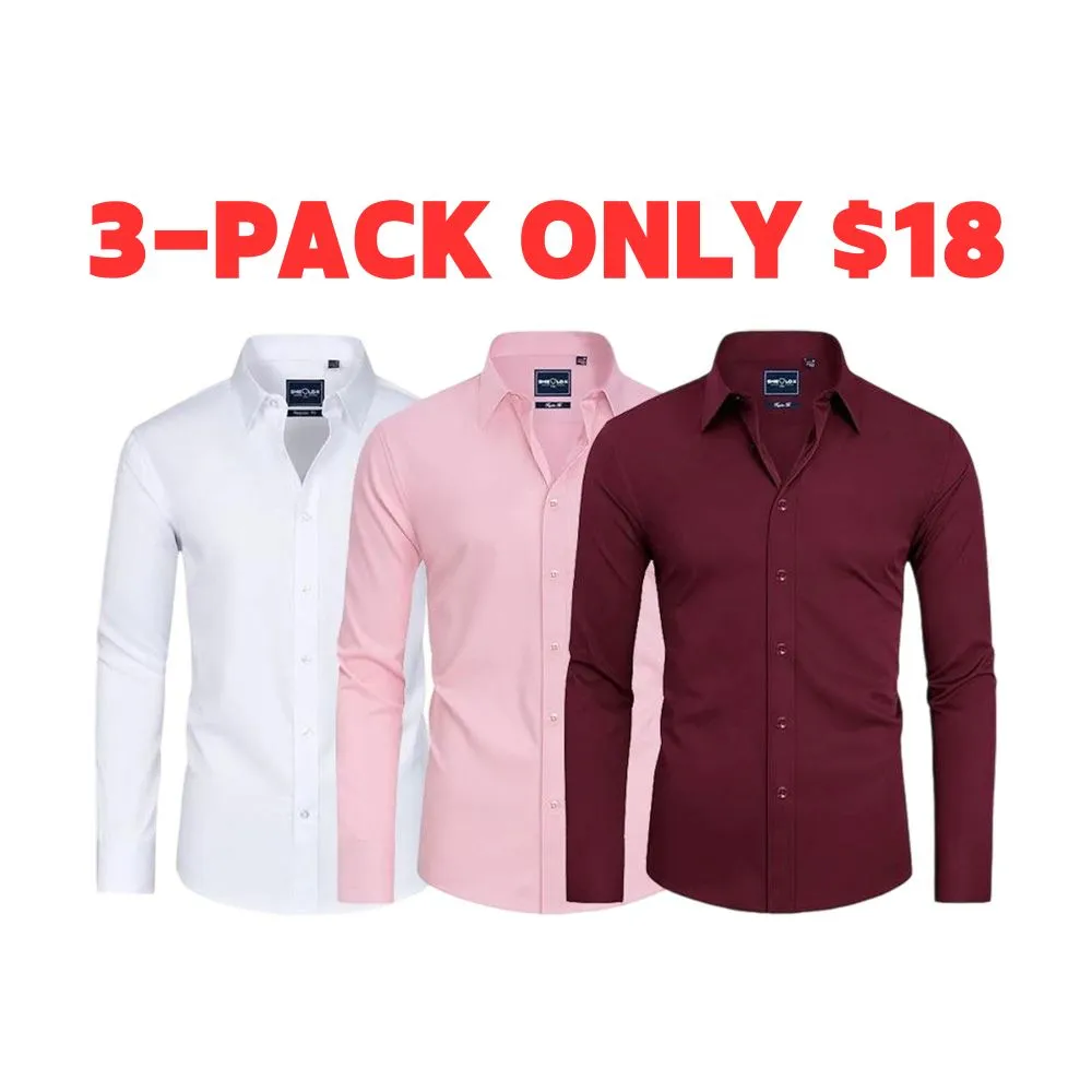 Men‘s Stain Sheild Dress Shirts  Slim Fit Mens Dress Shirts Long Sleeve Button Down Shirt Men Shirts