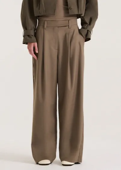 Taupe Relaxed Low-Rise Trouser