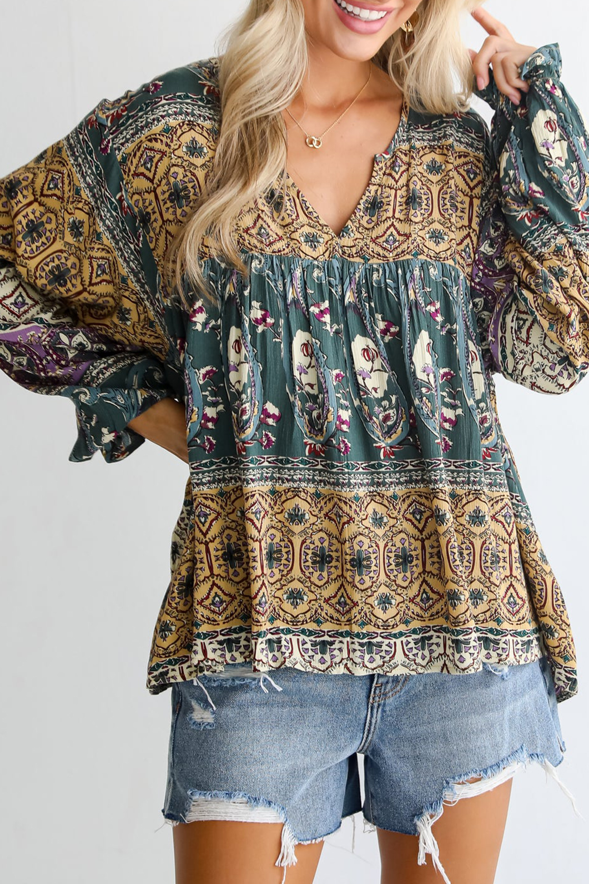 Playful Charisma Teal Blouse