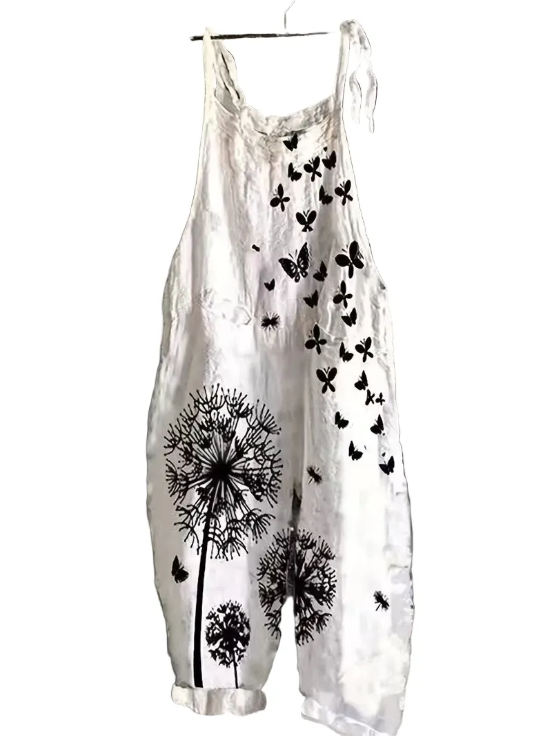 Women' Fun Print Wide-Leg Suspender Overalls