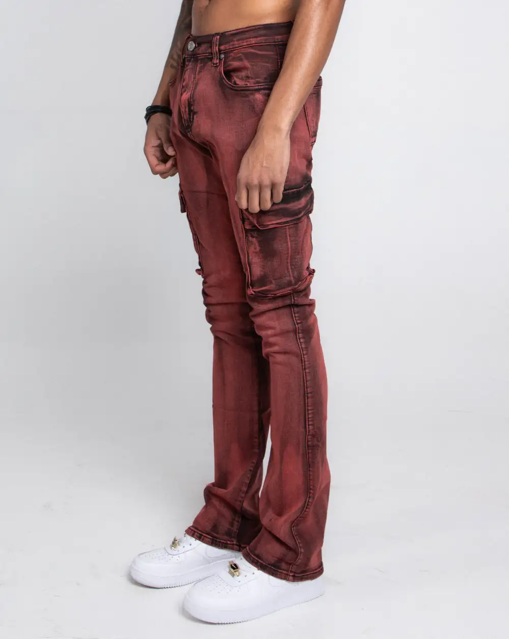 Wash Stacked Cargo Jeans