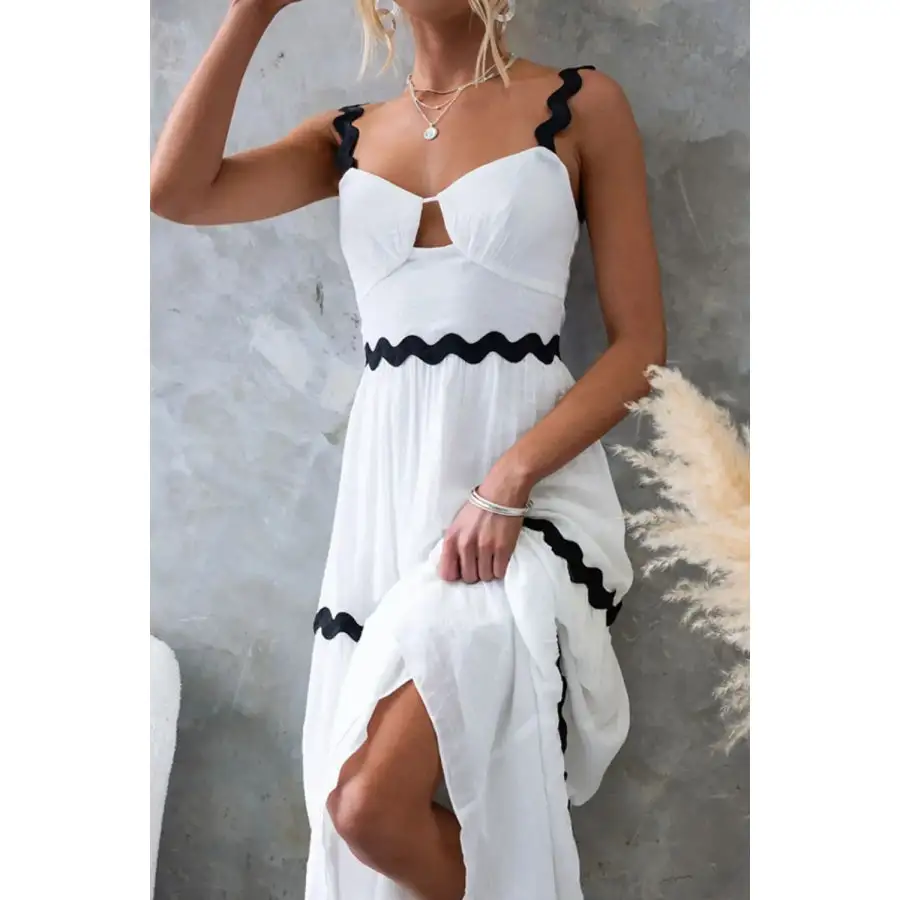 Tiered Maxi Dress with Scalloped Trim