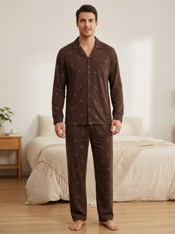 Refined Motif Classic Men's Pajama Set