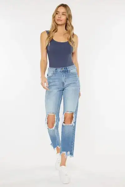 Natural Drape Ruched Denim Jeans