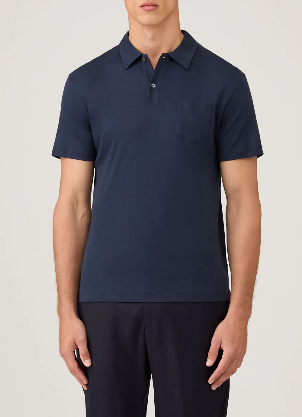 Refined Everyday Slim Fit Sea Island Cotton Jersey Short Sleeve Polo Shirt