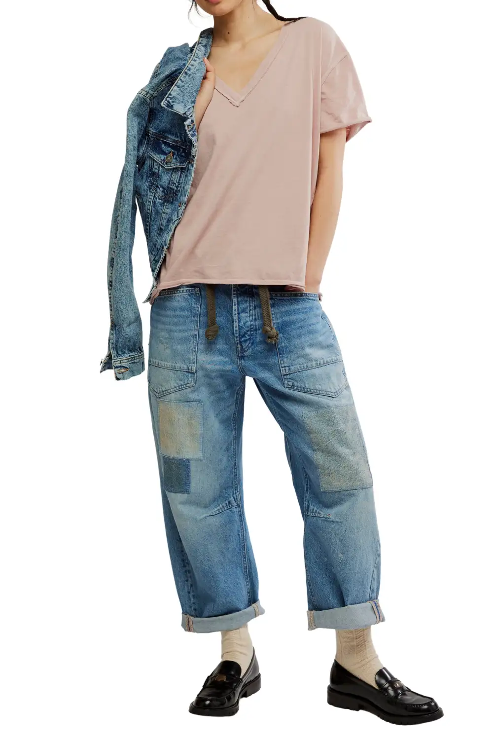 V Neck Oversized Boxy Tee