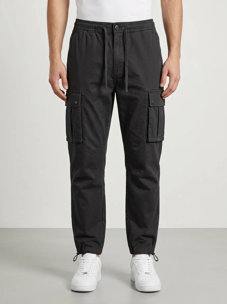 Drawstring Solid-Style Men's Cargo Pants