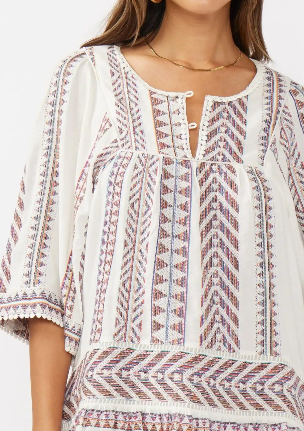 Geometric Half Sleeve Dress