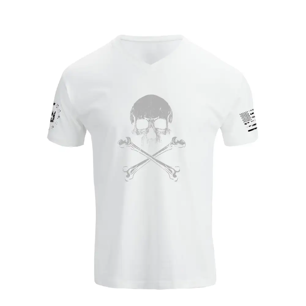 SKULL WATERPROOF V-NECK GRAPHIC TEE