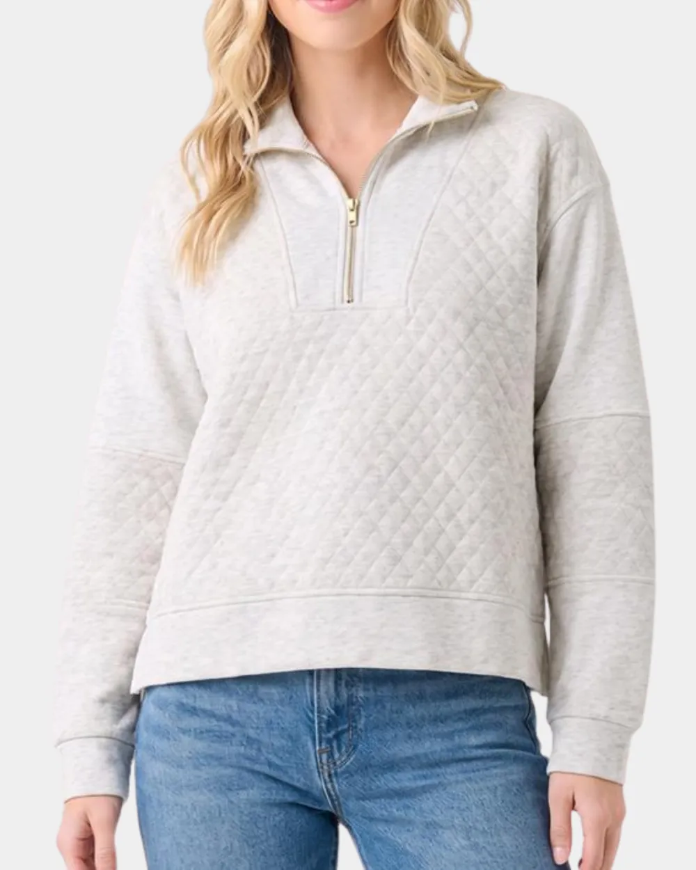 High Neck Quilted Sweater