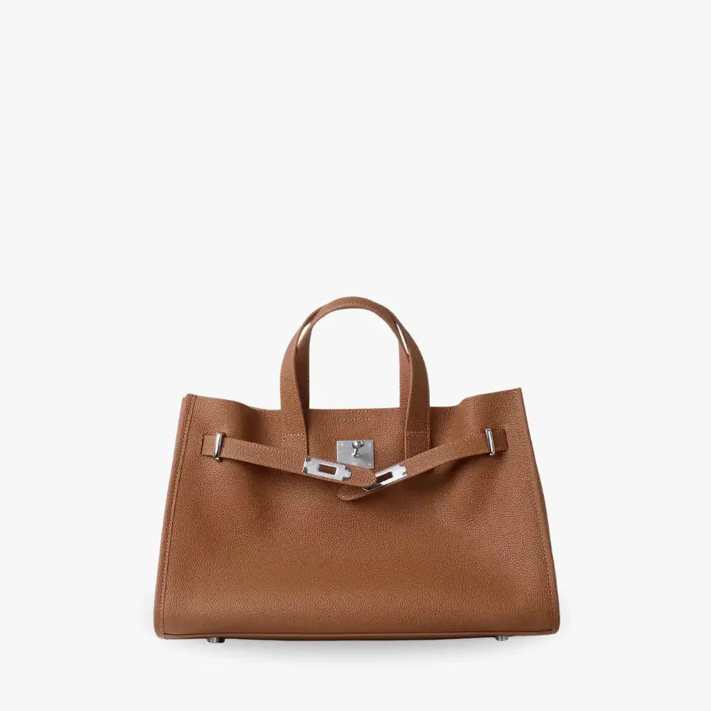 Open Top Soft Grain Shoulder Bag