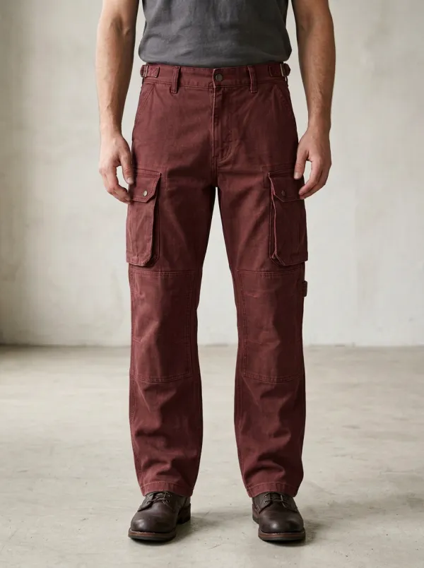Men's Military Style Olive Green Multi-Pocket Cargo Pants