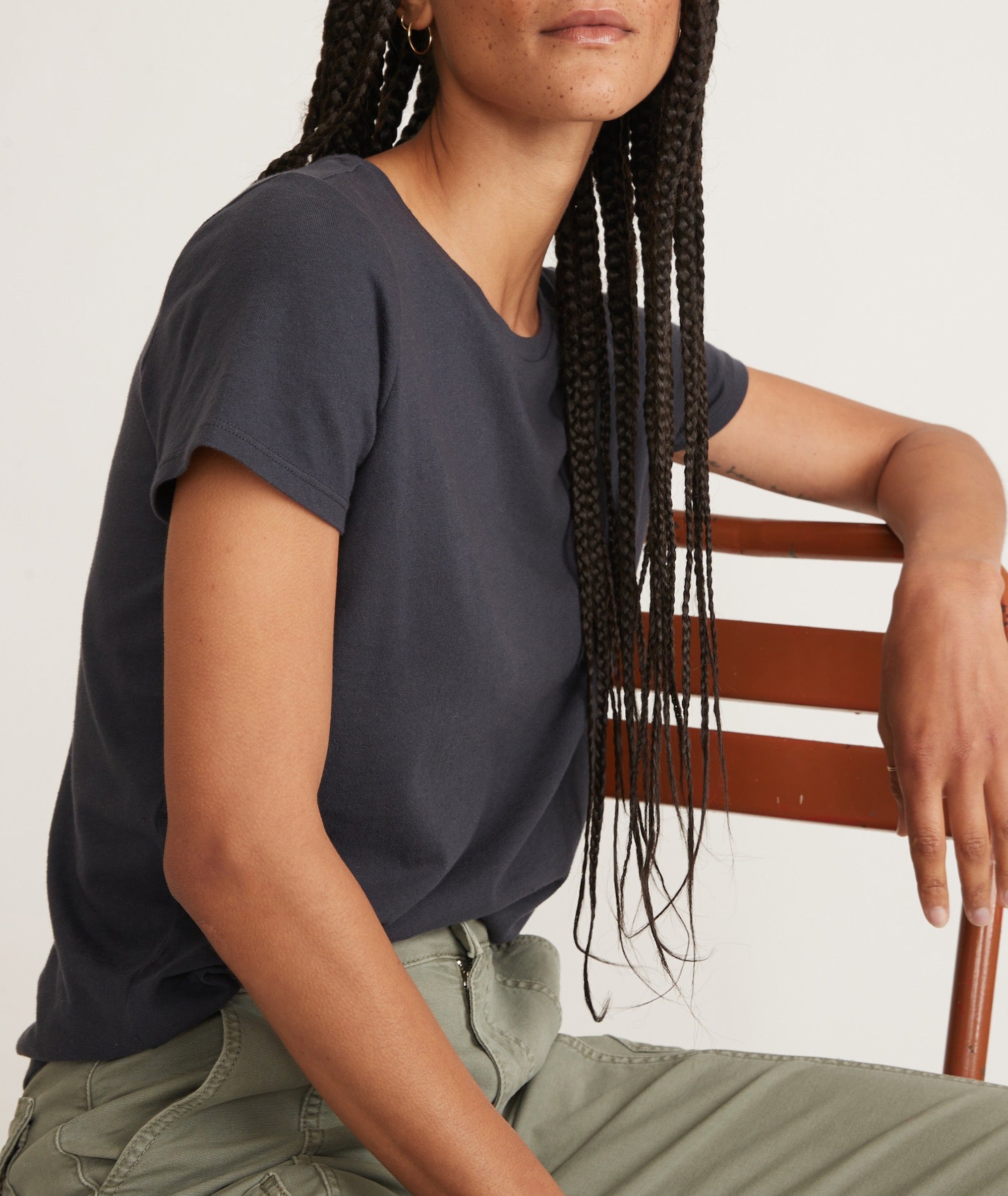 Faded Black Crew Neck Vintage Tee