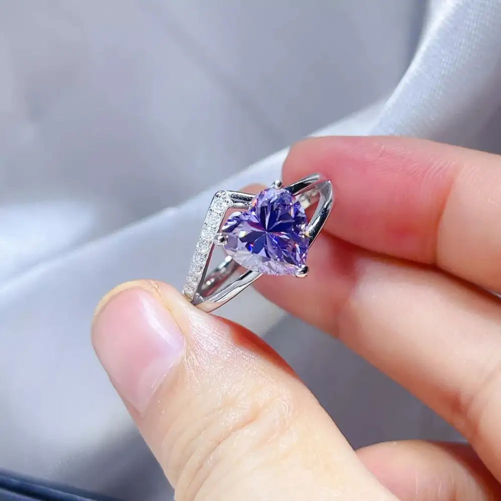 Classic Glow Sterling Silver Moissanite Ring