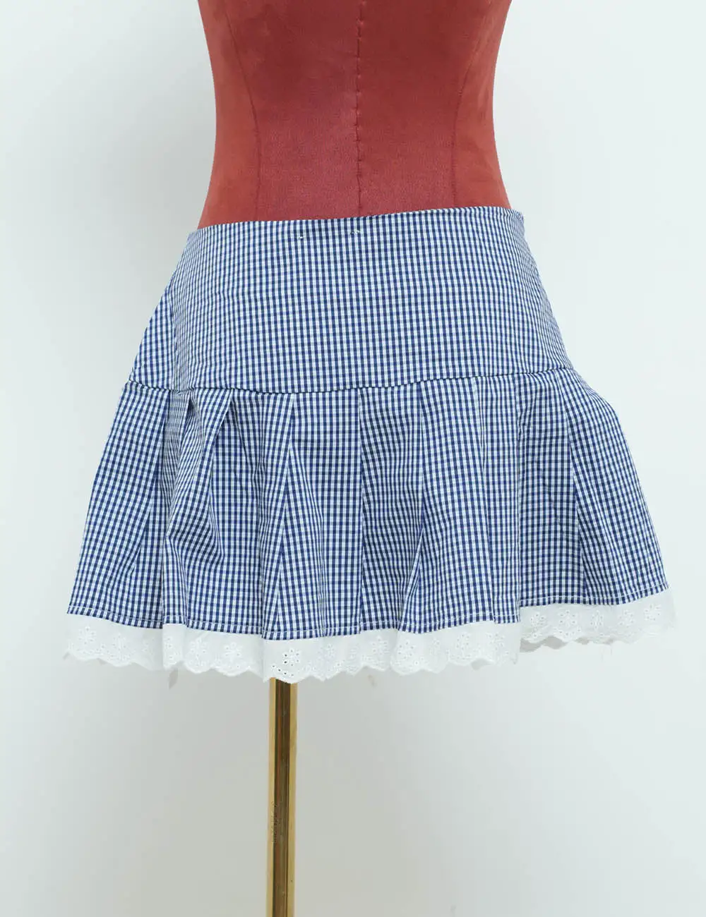 Chicchecked Color Block Zip Open Mini Skirt