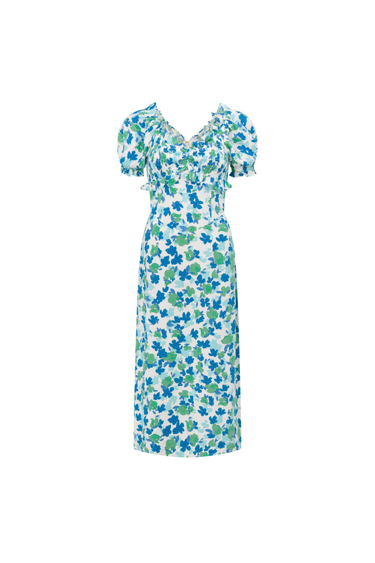 Off Shoulder Floral Print Midi Dress