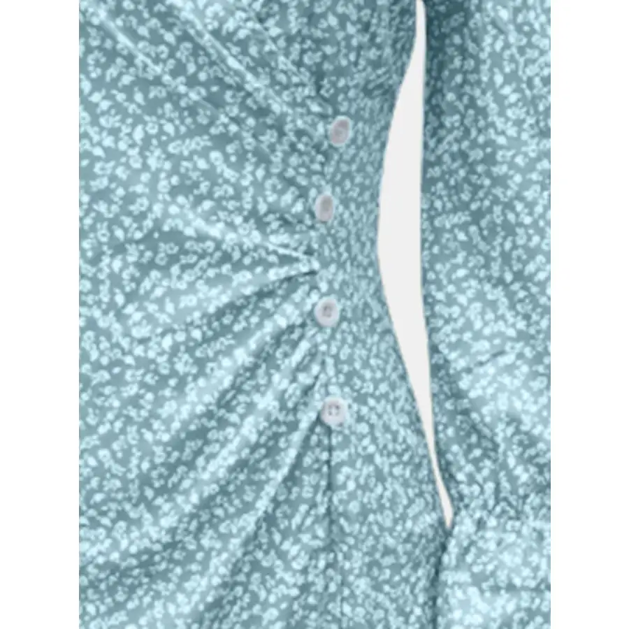 Full Size Surplice Long Sleeve Midi Dress