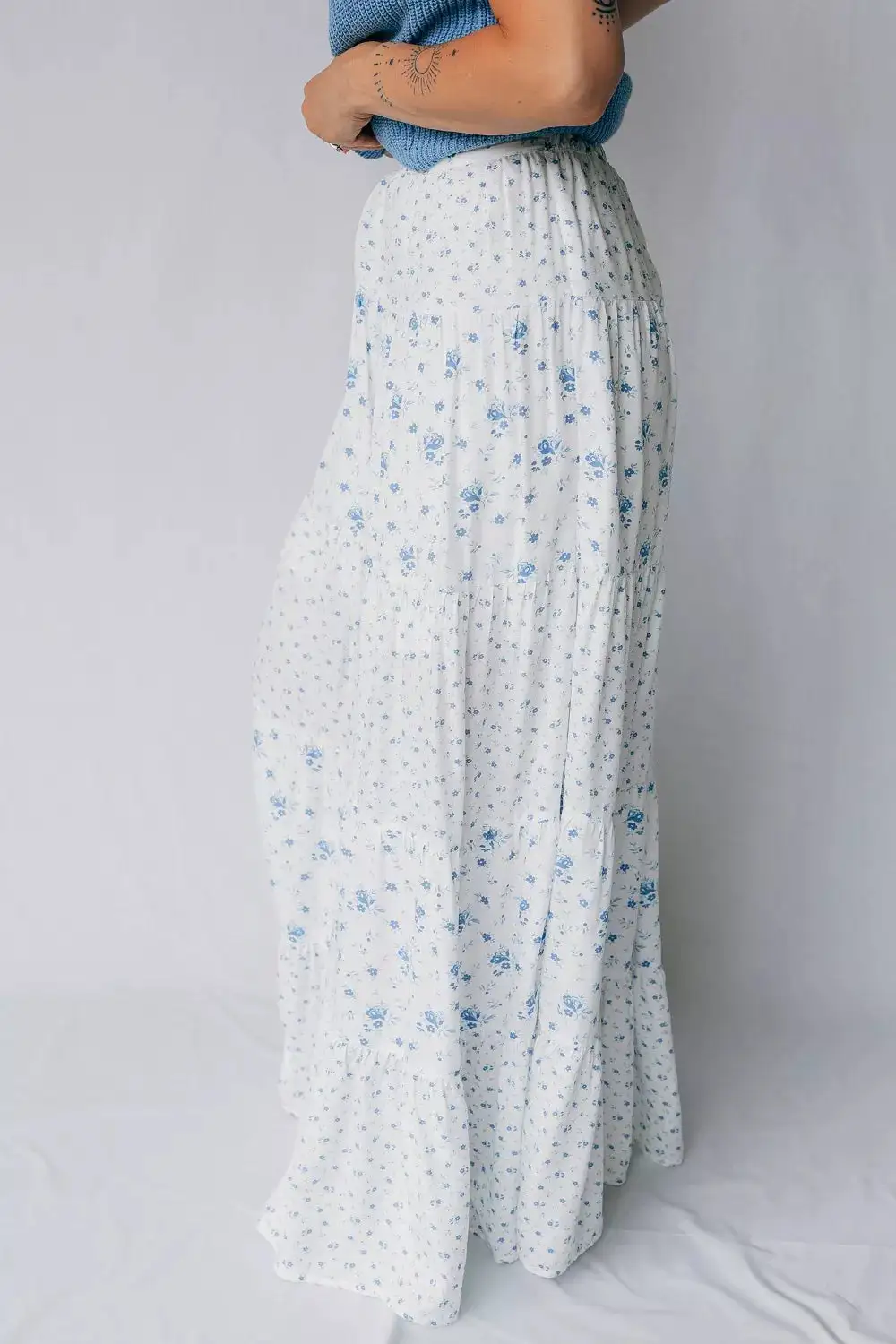 Flexible Draped Printed Skirt