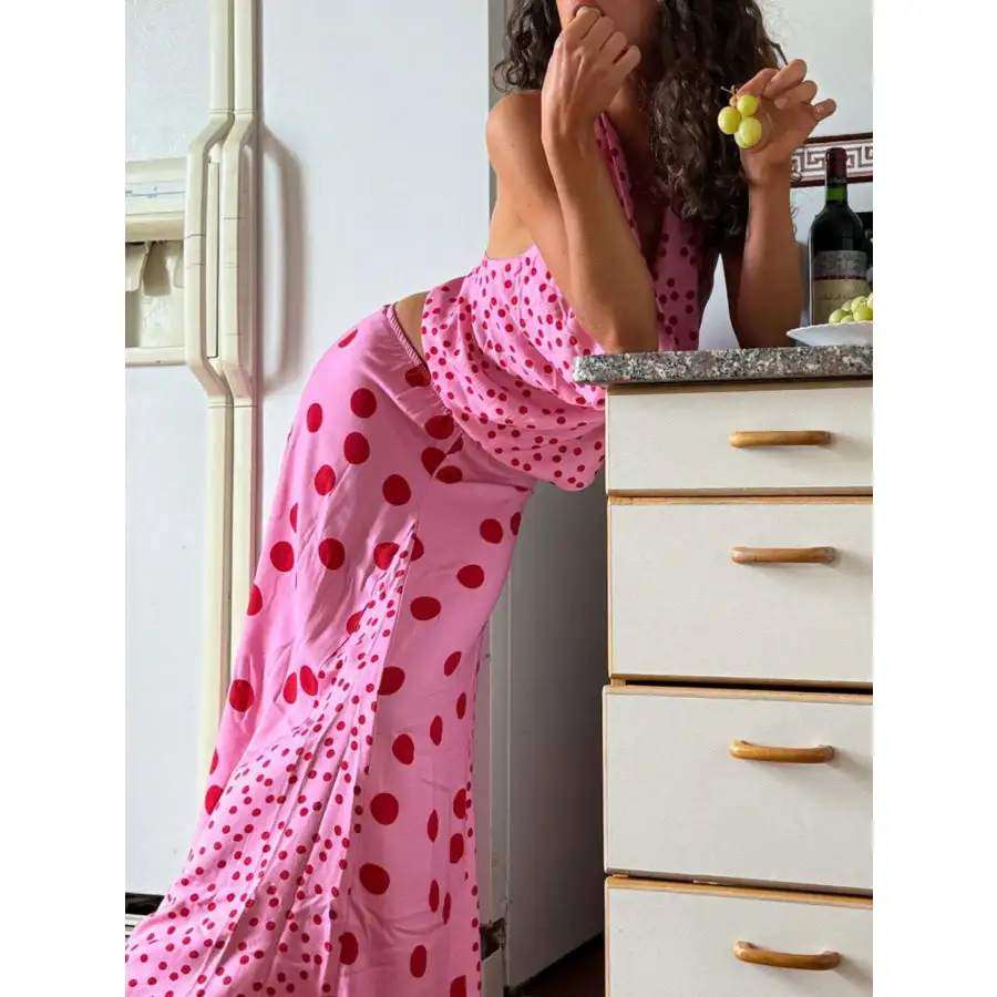 Polka Dot Top and Maxi Skirt Set