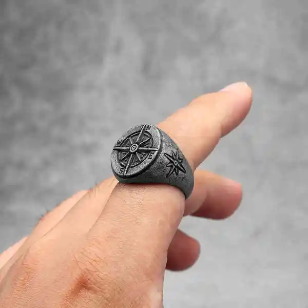 Men's Antique Compass Ring