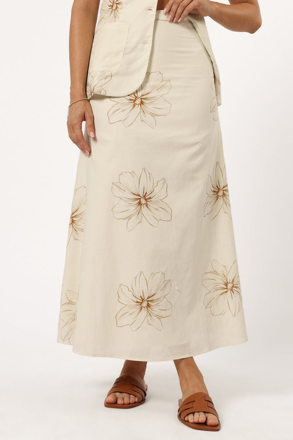 FLORAL LEISURE MIDI SKIRT