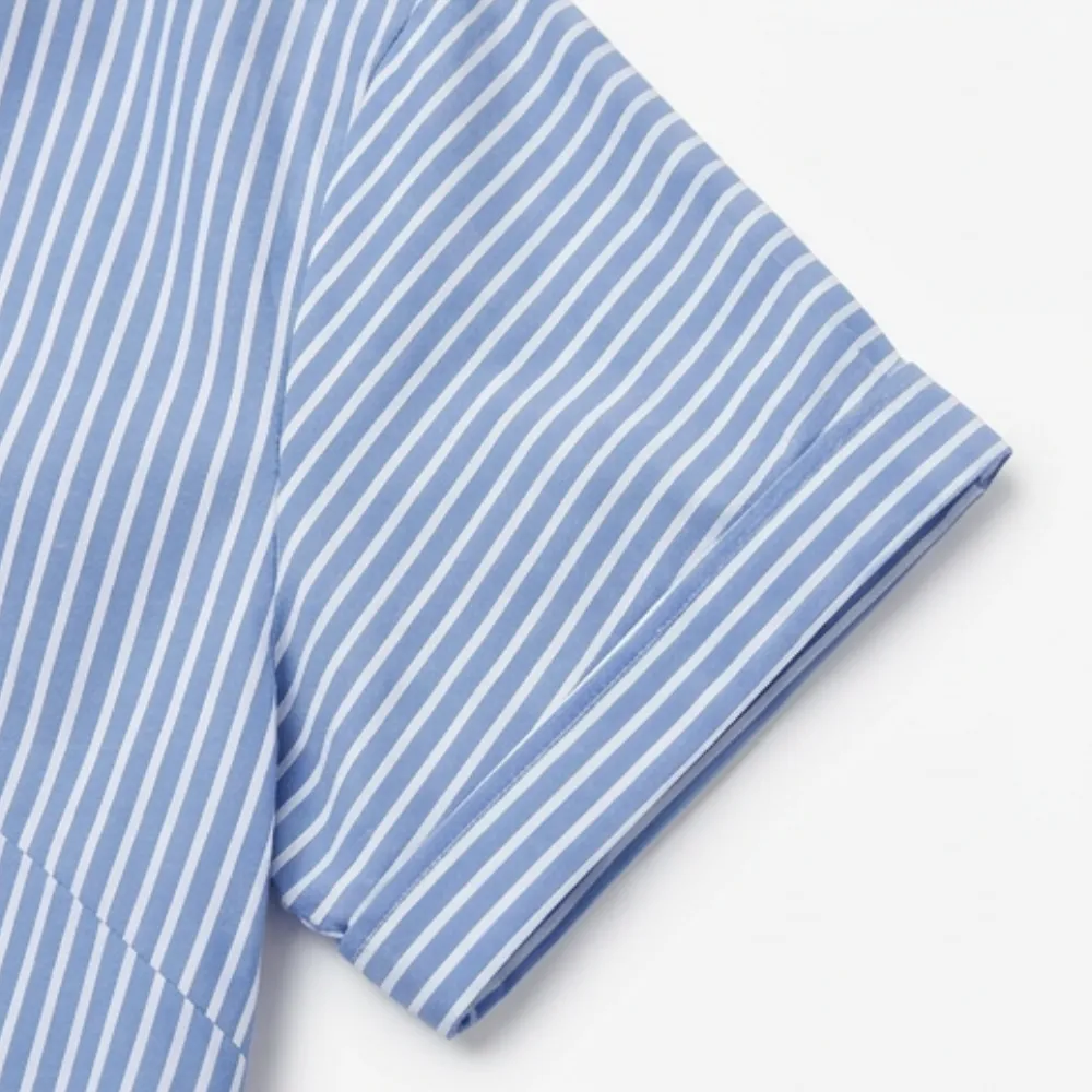 Shirt Striped Airy Midi Dress