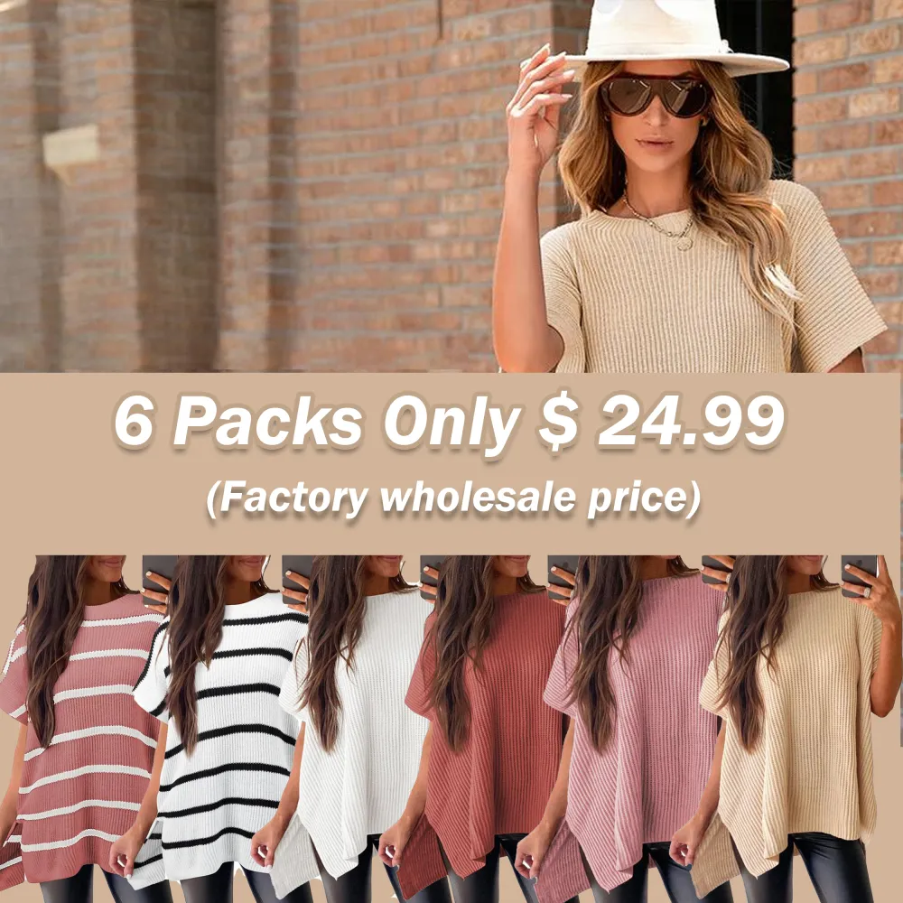 Women’s Knit Short Sleeve Sweater – Soft Cotton Comfort, Clean Lines & Effortless Fall Style