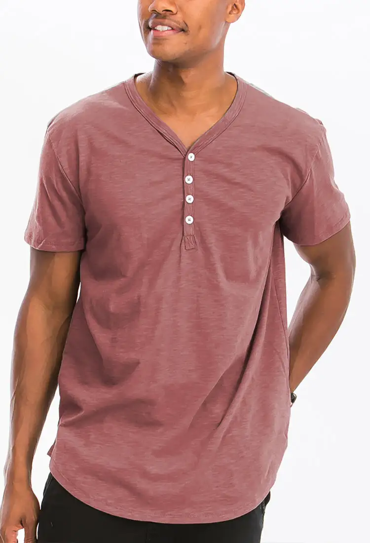 V-Neck Buttons T-Shirt
