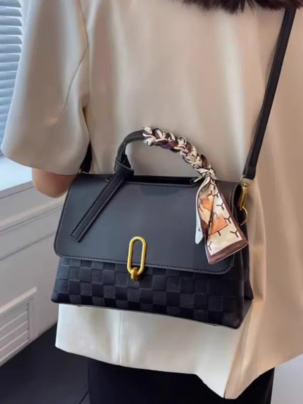 Checkered Flap Crossbody Bag