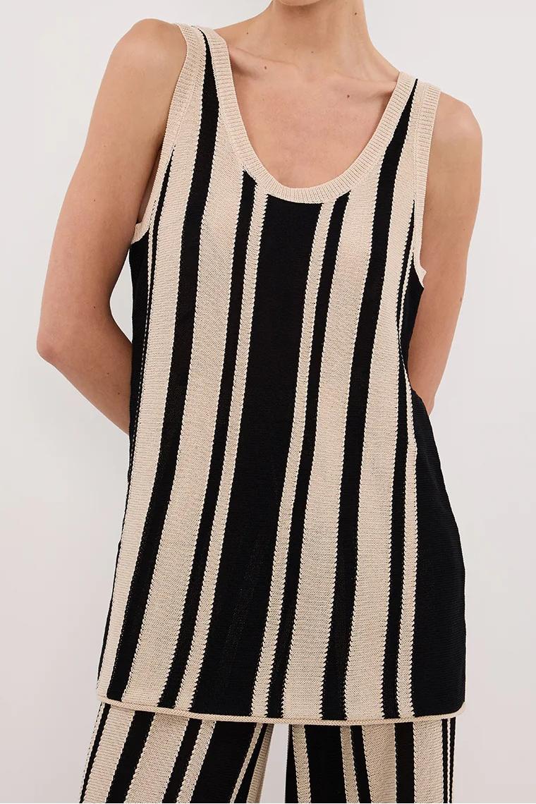 STRIPE LONGLINE KNIT TUNIC