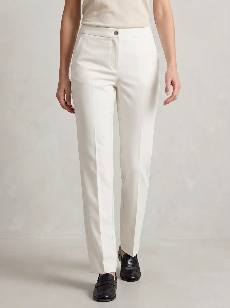 Polished Straight-Leg Casual Mid-Rise Straight Leg Trousers