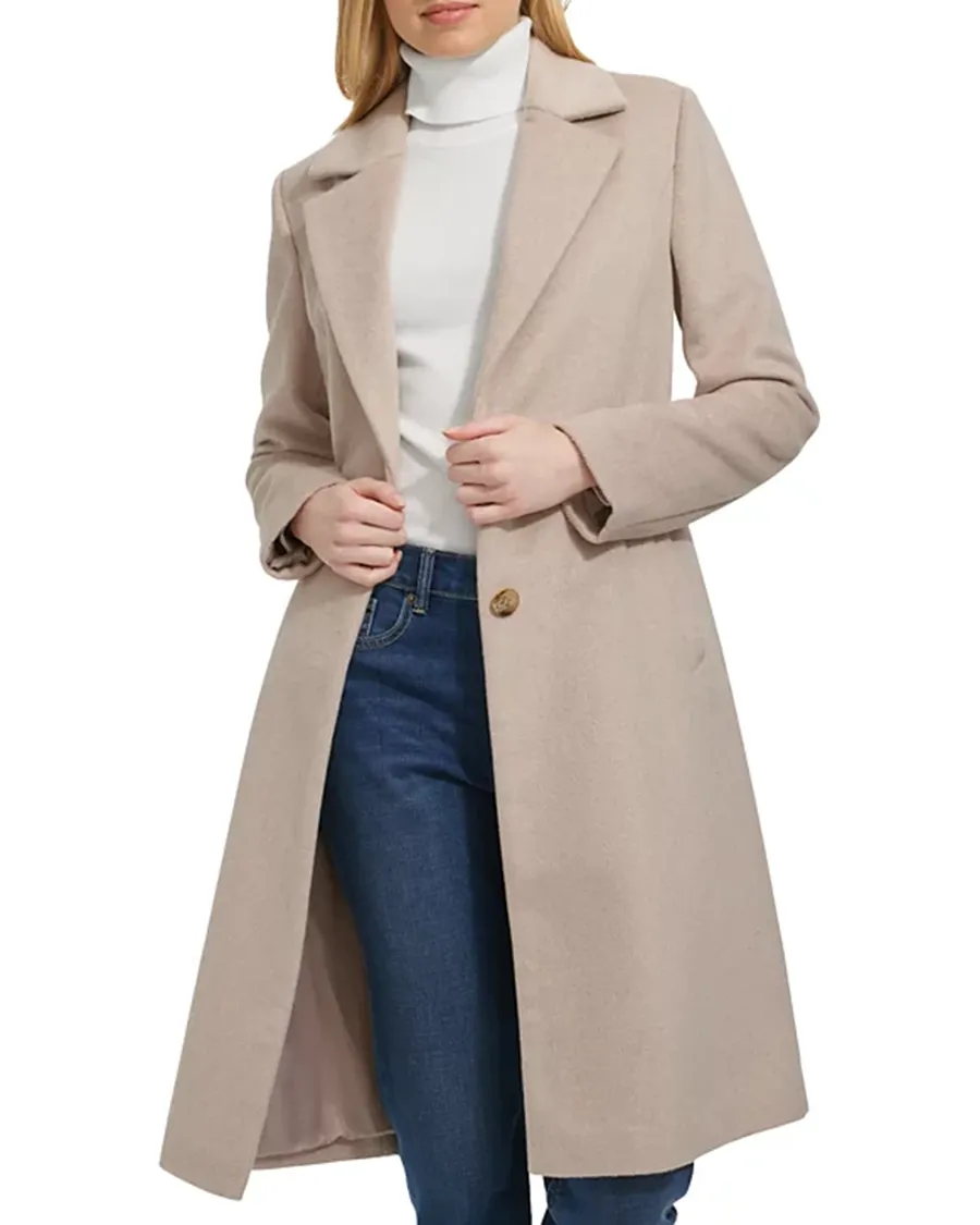Front Button Closure Breasted Coat