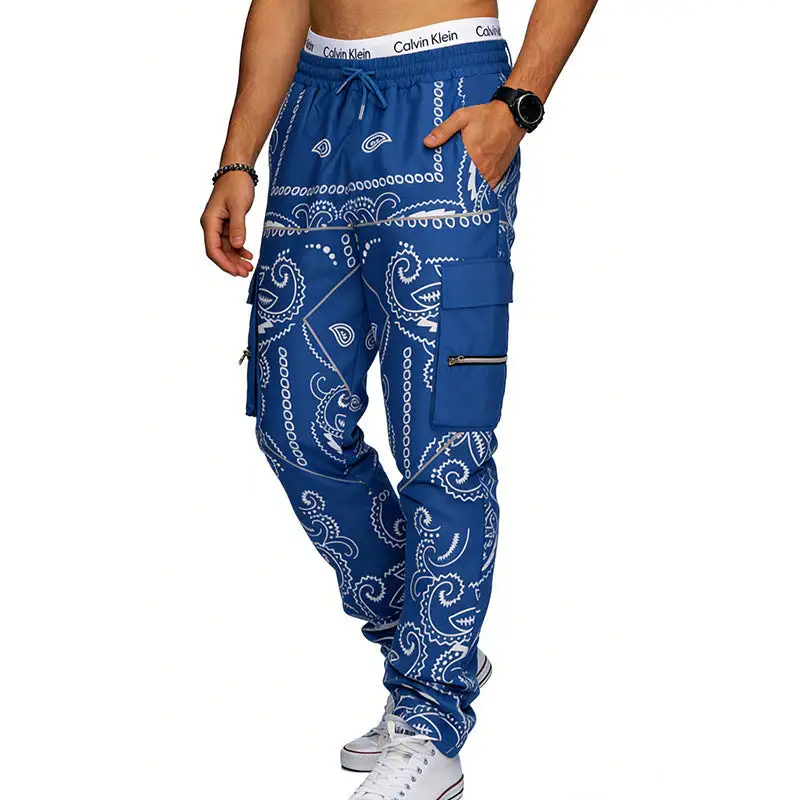 Men's Cargo Jogging Pants Waistband Pockets Cargo Pants
